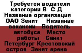 Требуется водители категории В ,С,Д. › Название организации ­ ОАО“Зенит“ › Название вакансии ­ Водитель автобуса › Место работы ­ Санкт-Петербург,Крестовский остров ,Зенит-арена. › Минимальный оклад ­ 47 900 › Максимальный оклад ­ 55 000 › Возраст от ­ 28 › Возраст до ­ 50 - Все города Работа » Вакансии   . Татарстан респ.,Чистопольский р-н